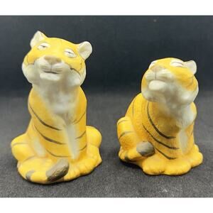 Franklin Mint Tiger Salt & Pepper Shakers Noahs Ark 1987 Lot Of 2 Vintage